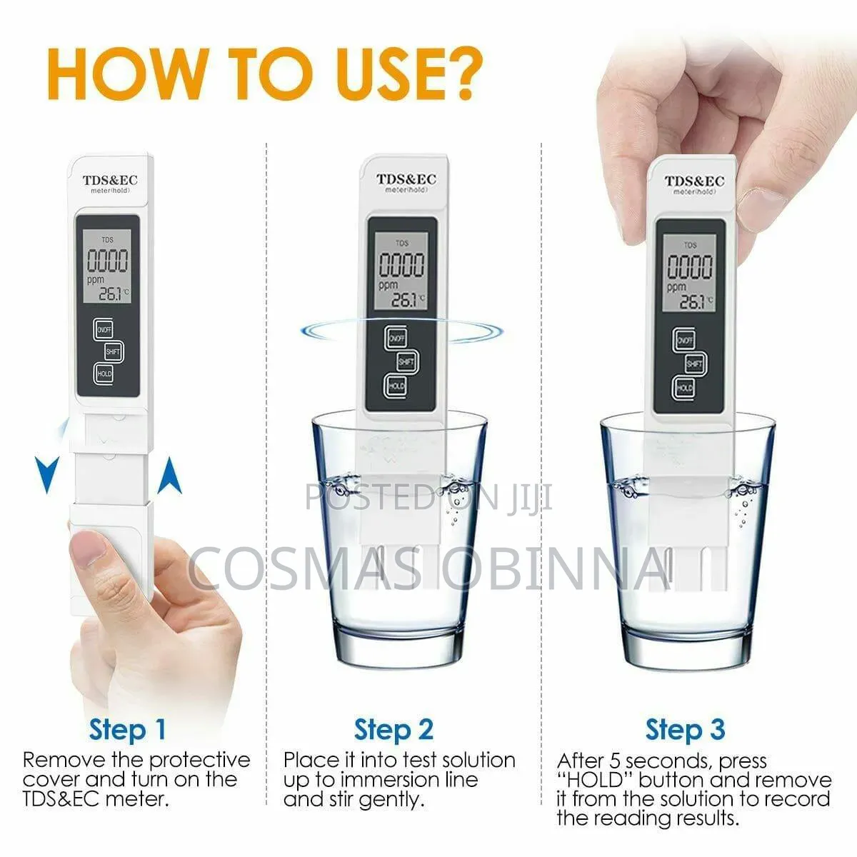 3 In 1 Multifunctional Tds Ec Ppm Water Meter Tester Pen
