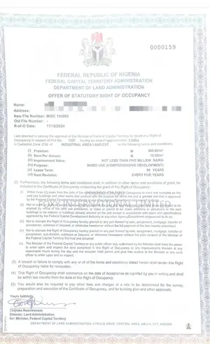 3.2 Hectares Land At Idu Cadastral Zone