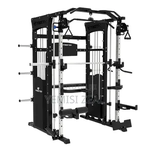 Smith Machine With Weight Plates and Barbell