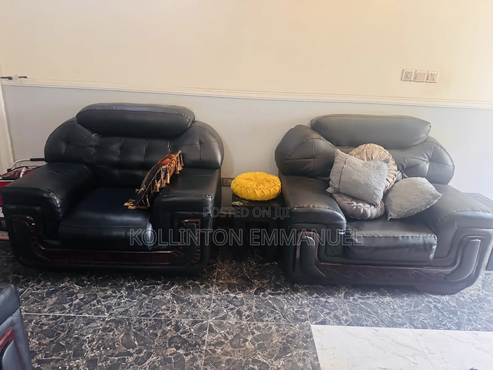 Sitting Room Leather Couches, Complete Set