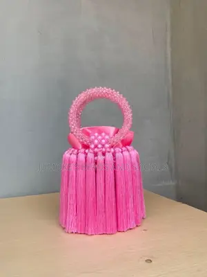 Beaded Bucket Tassel Bag