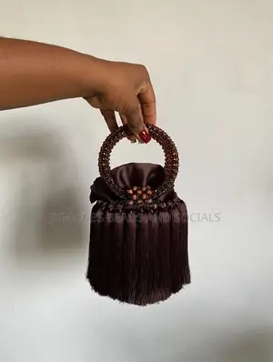Beaded Bucket Tassel Bag
