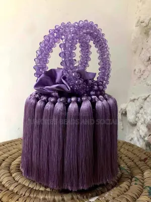 Beaded Bucket Tassel Bag
