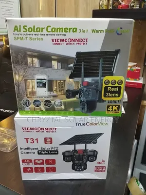 V380pro SPM-T Series Ai Solar Camera, 3-in-1 Design With Three Lens