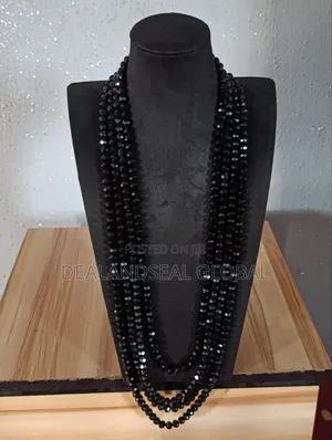 Black Crystal Strand Necklace