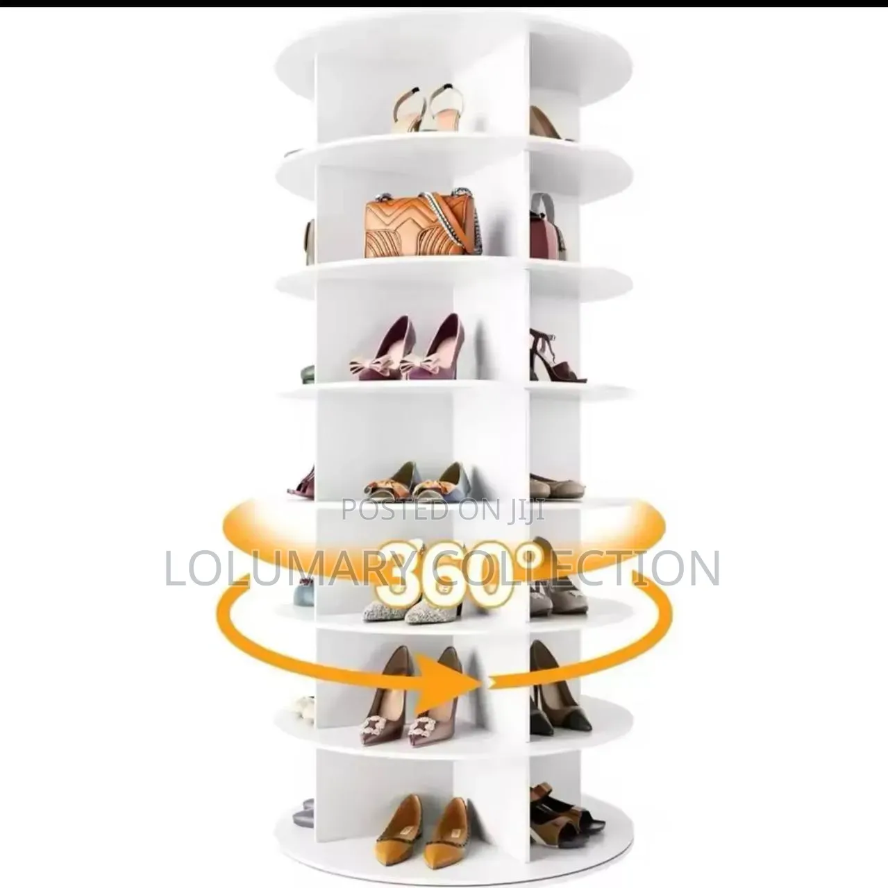 7 Layer 360 Degree Rotation Shoe Rack With Bag Shoe Storage Organizer