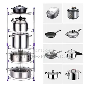 5 Tiers Kitchen Pot Stand Organizee Rack 2st7