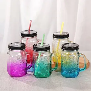 Mason Glass Cup With Lid and Straw | Souvenir Gift Mug