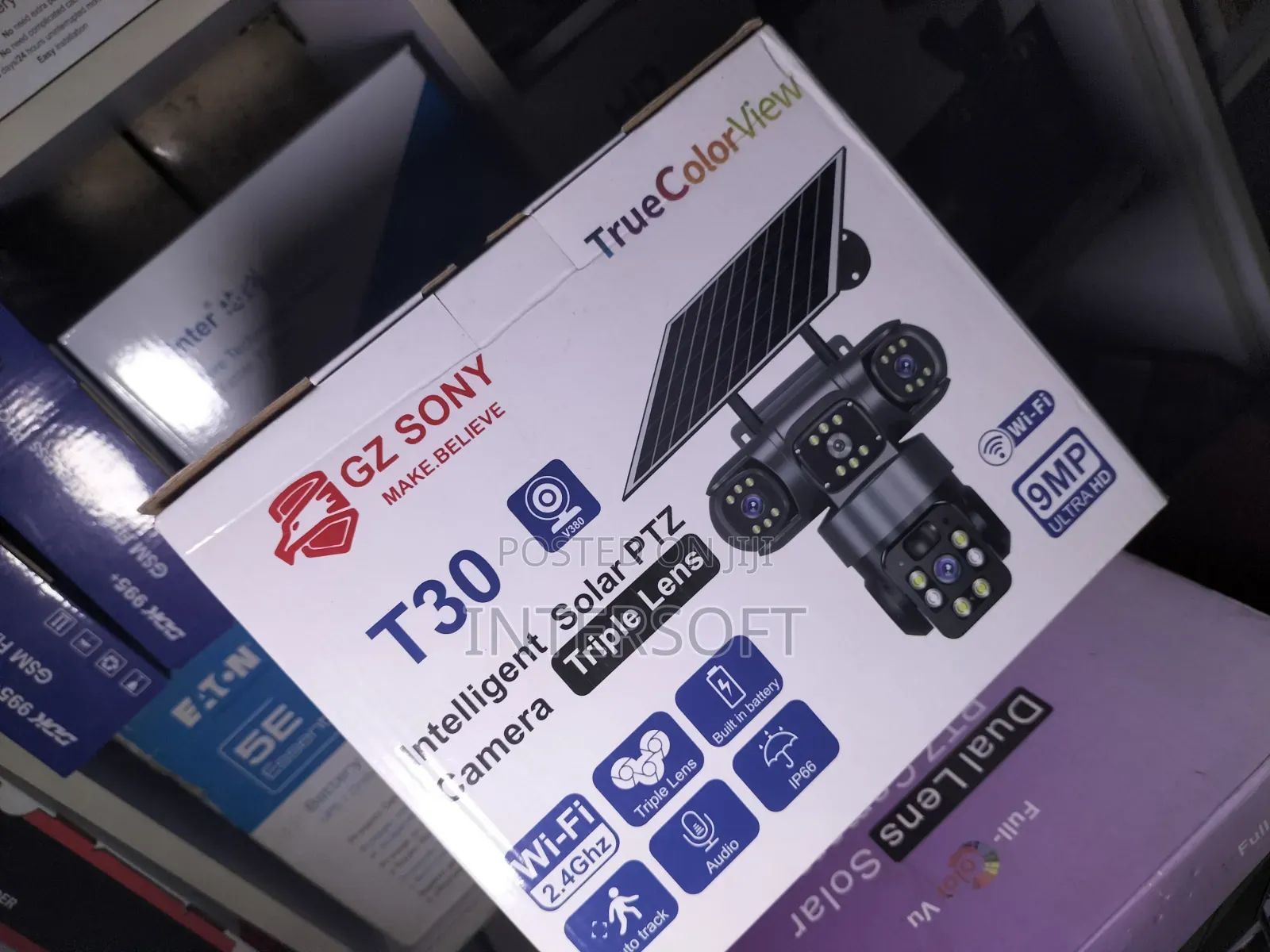 Wifi V380 Triple Lens PTZ Solar Camera