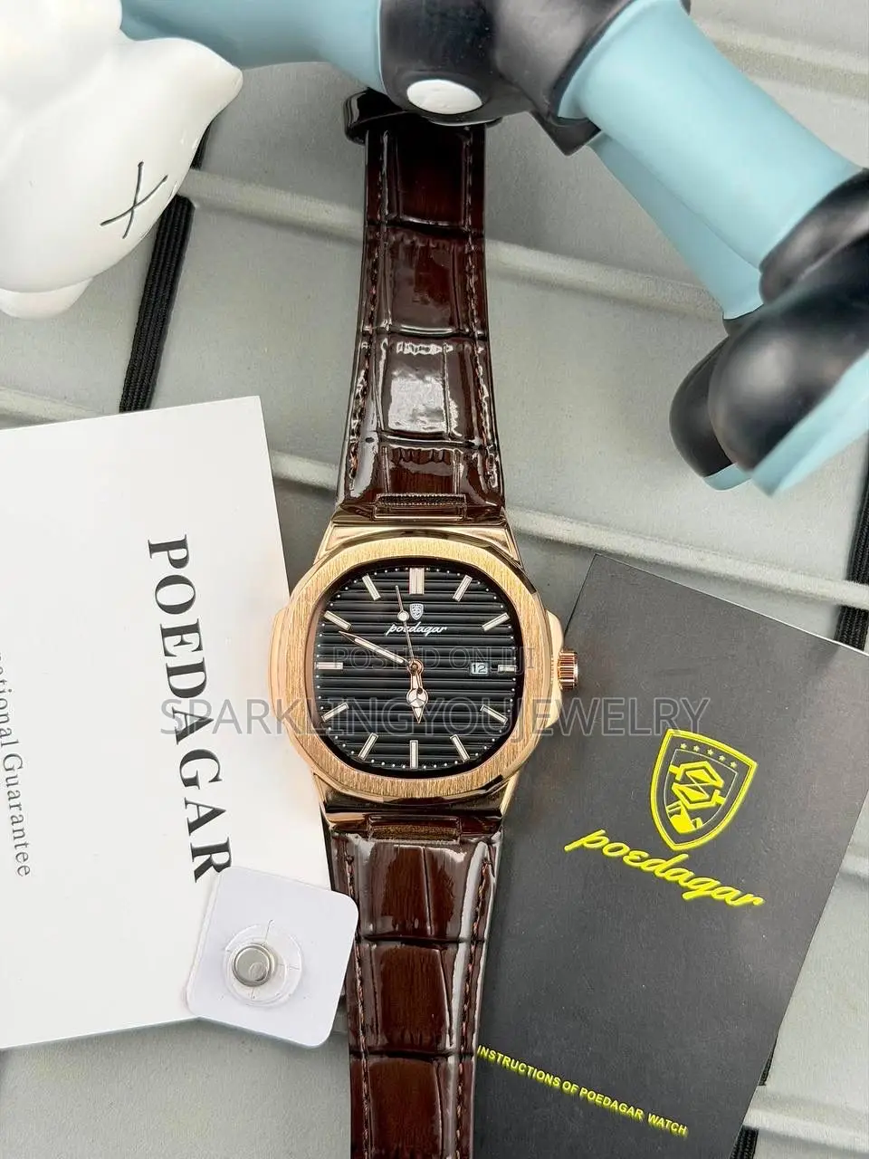 Square Poedagar Leather Watch for Men