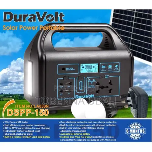 Duravolt 150w Solar Generator + Duravolt 18v/30w Solar Panel