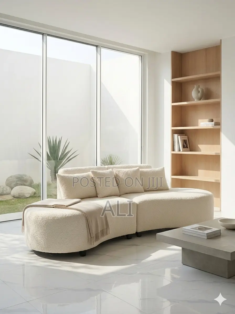 Boucle Curved Sofa Set