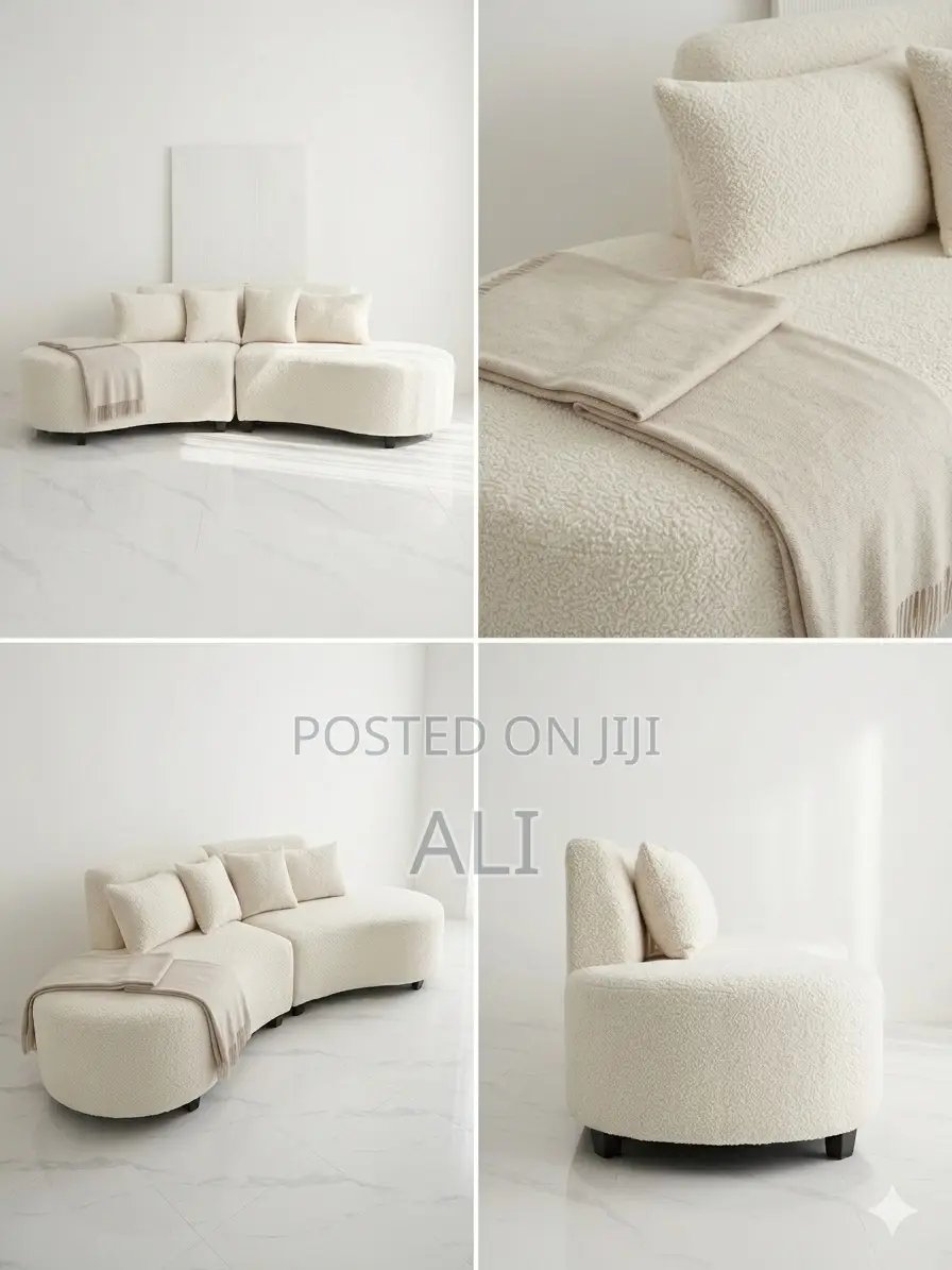 Boucle Curved Sofa Set