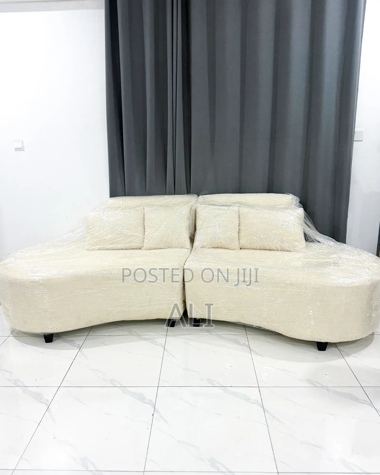 Boucle Curved Sofa Set