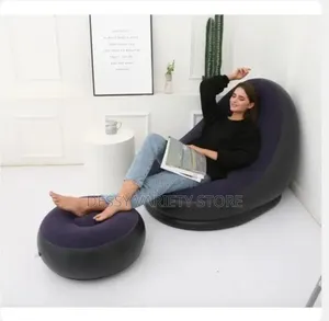 Inflatable Leisure Sofa Lazy Couch Bag Chair With Footstool