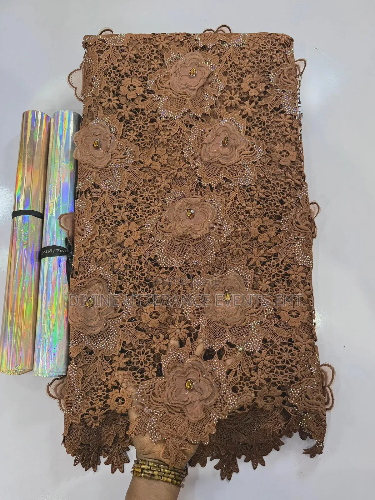 3d Luxe Crystal Guipure Lace