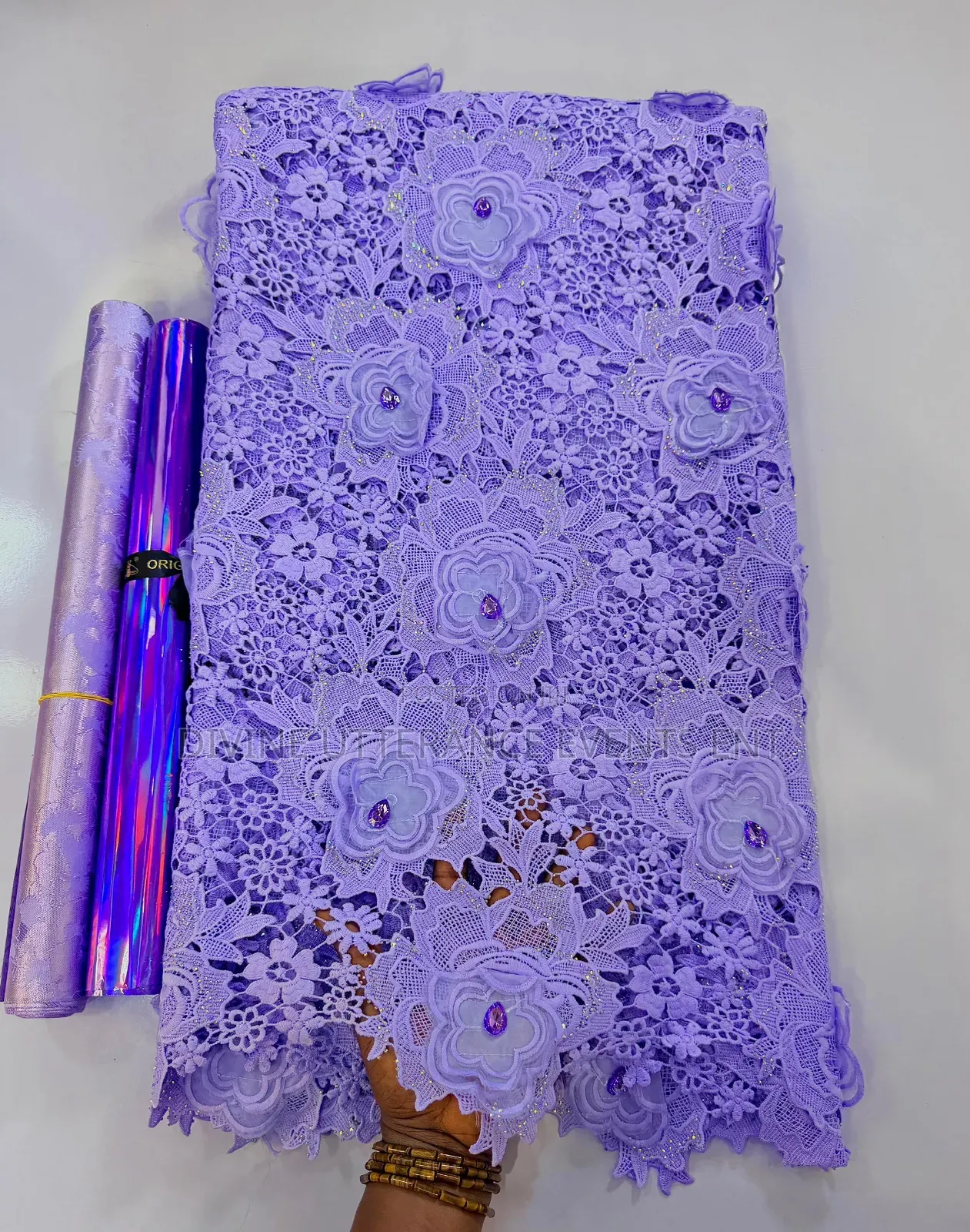 3d Luxe Crystal Guipure Lace