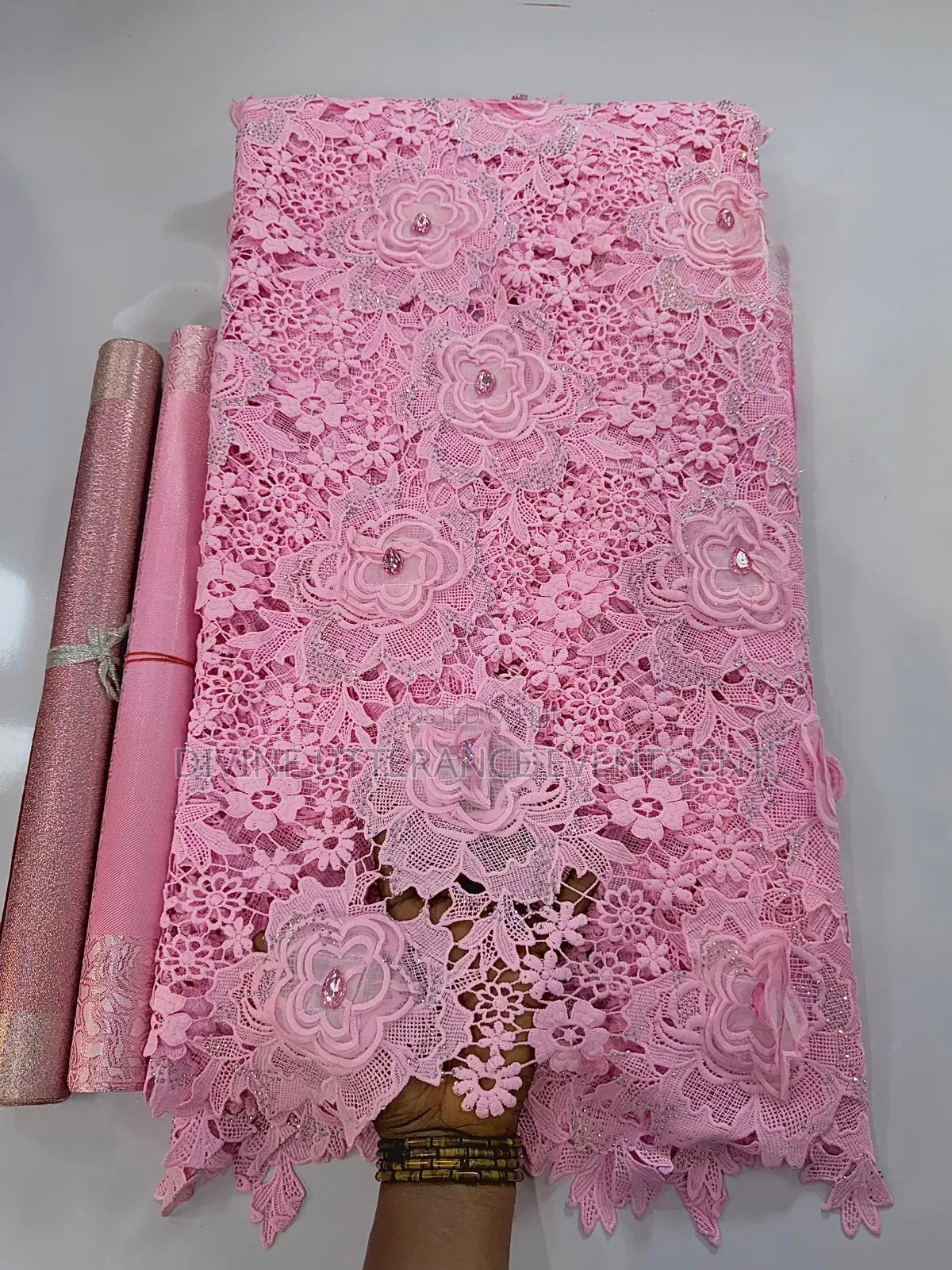 3d Luxe Crystal Guipure Lace