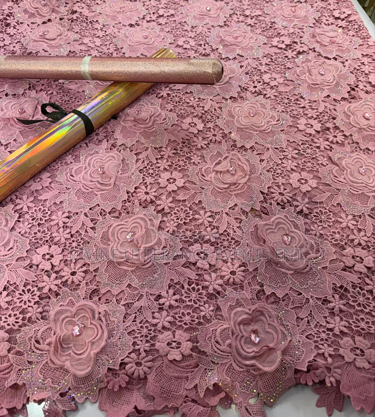 3d Luxe Crystal Guipure Lace