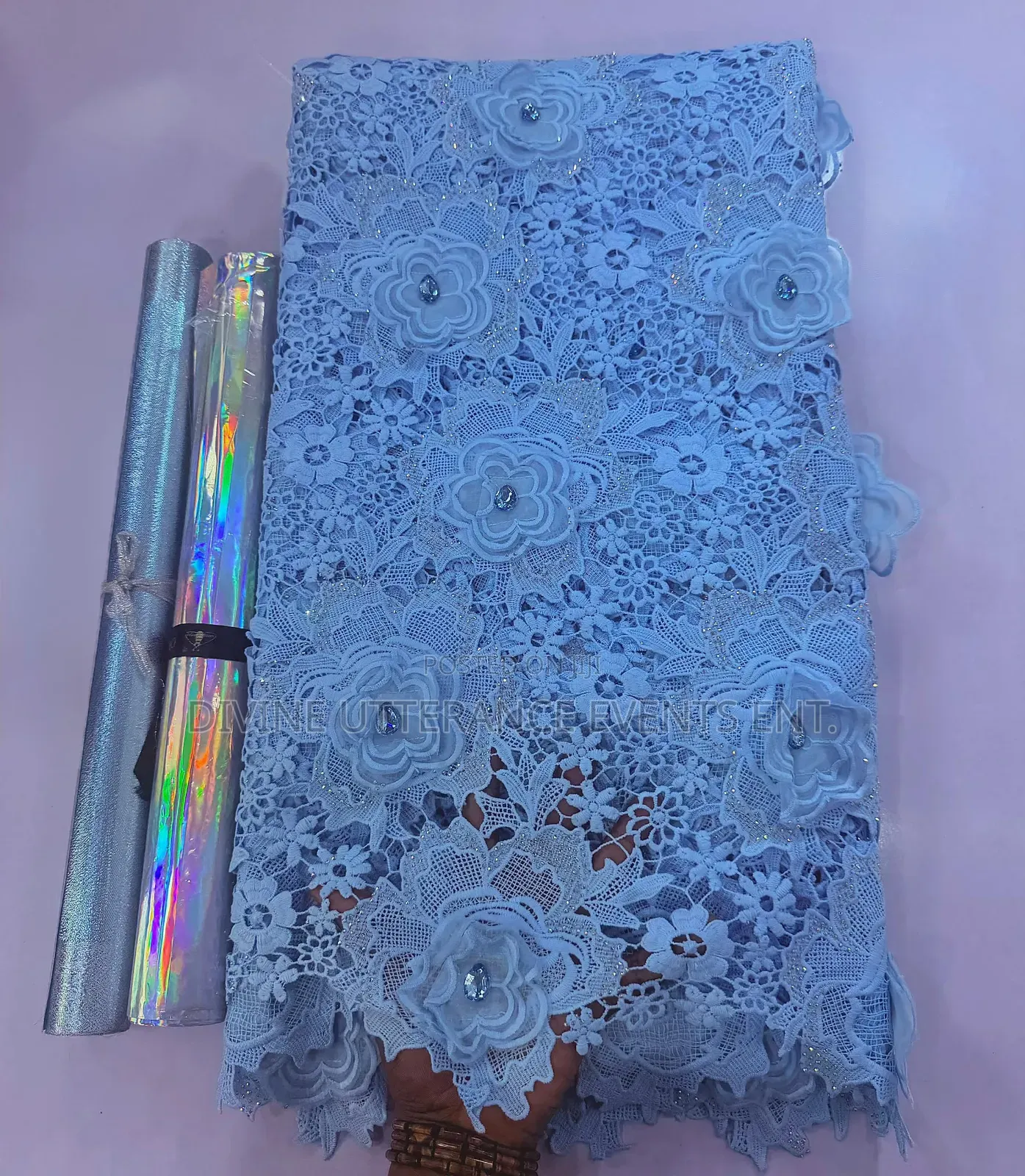 3d Luxe Crystal Guipure Lace