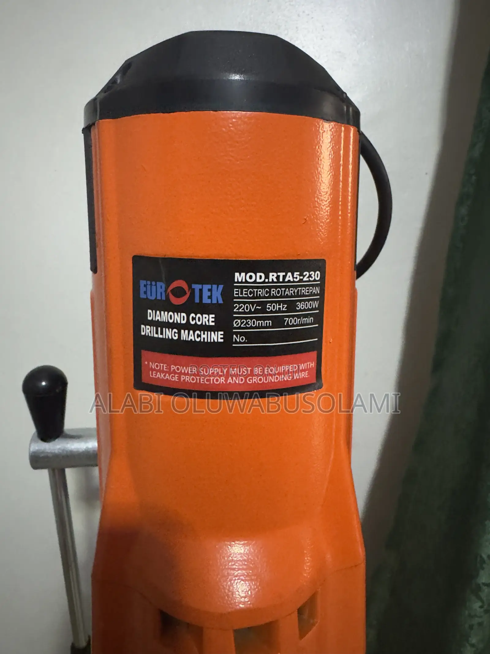 Eurotek Diamond Core Drilling Machine + 4 Diamond Core Bits