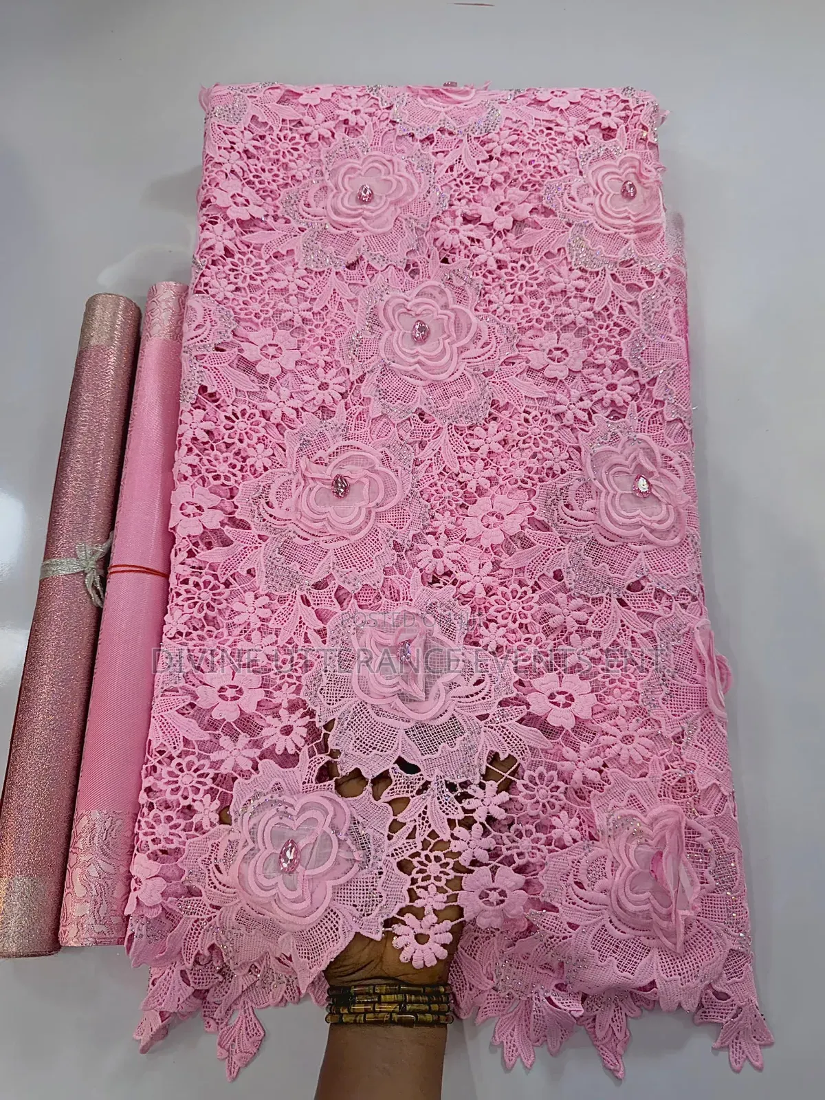 3d Luxe Crystal Guipure Lace