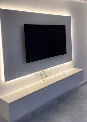 Modern Floating Tv Console With Soft Led Backlighting