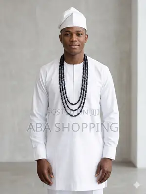Men’S Traditional Black Stone Beads (3 in 1) With Hand Bracelets