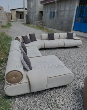 Off White L Shape Sofa Set