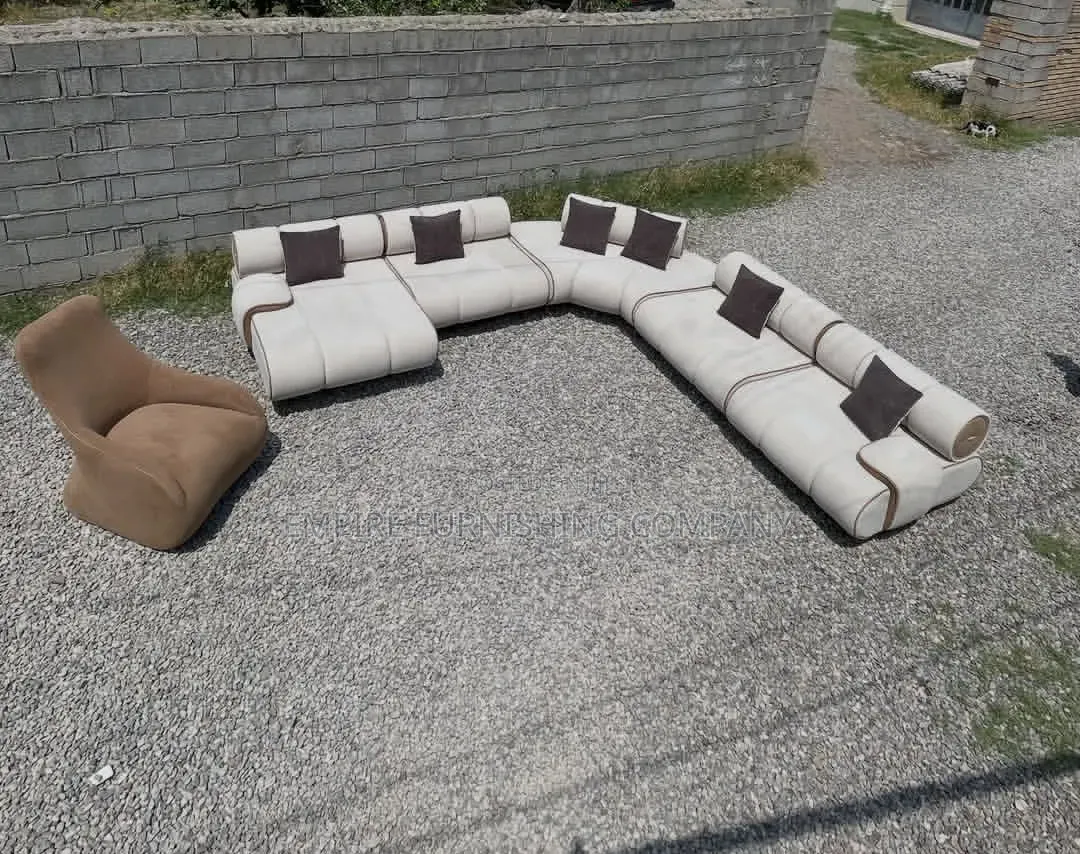 Off White L Shape Sofa Set