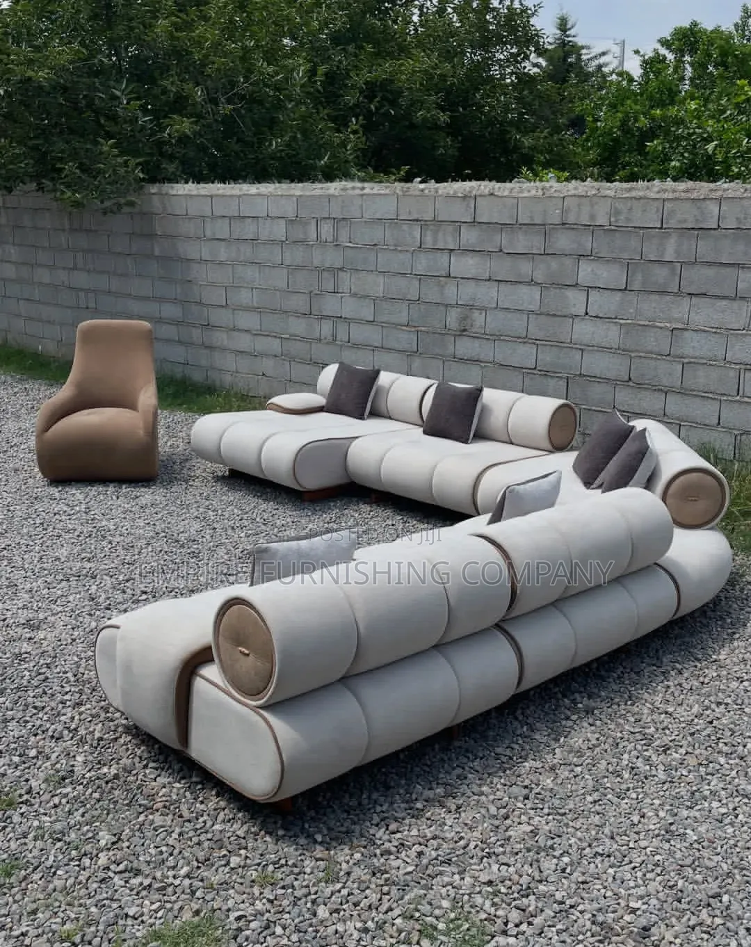 Off White L Shape Sofa Set