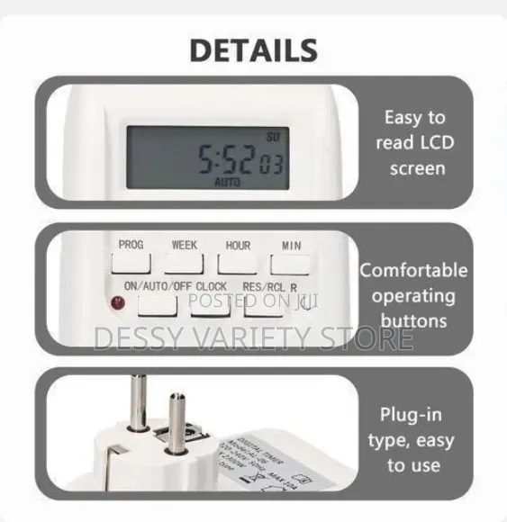 Plug-in Digital Timer Switch Weekly Programmable Electrical Timer