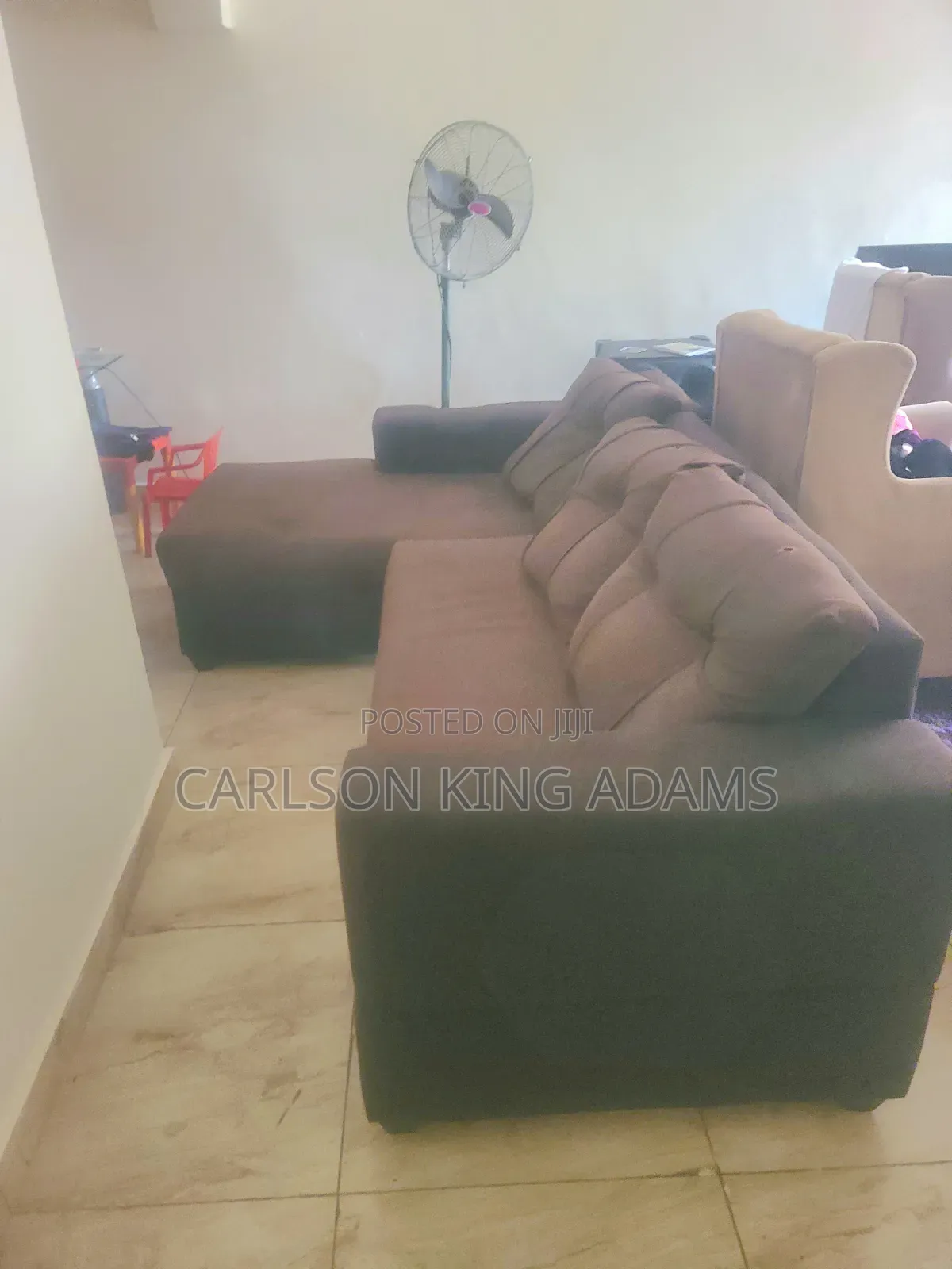 L Shaped Dark Brown Quality Material Sof