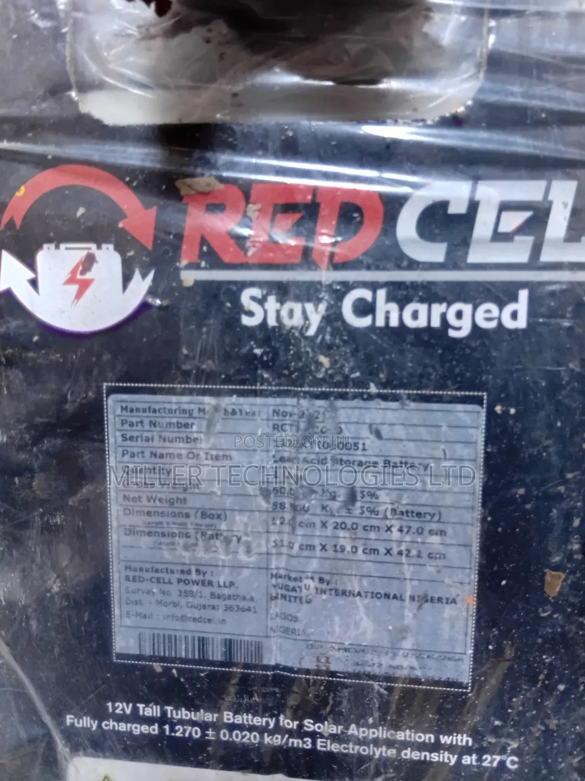 Redcel Tubular Battery 220a