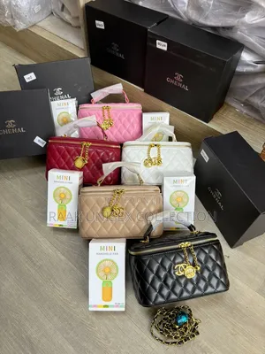 Chanel Luxury Bag With Mini Hand Fan and Luois Voitton Bag
