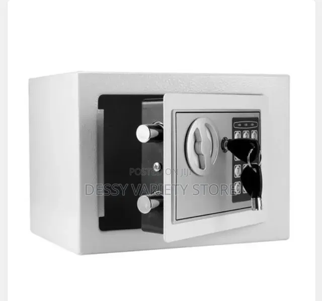Electronic Safe With Keypad And Key - White