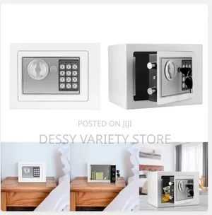 Electronic Safe With Keypad And Key - White