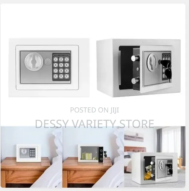 Electronic Safe With Keypad And Key - White