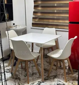 Scandi Dining Set (4 Seater, White)