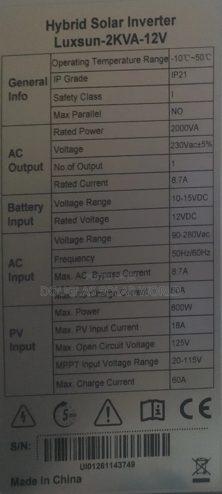 2kw/1.3kwh All-in-One Solar Solution (Solar System)