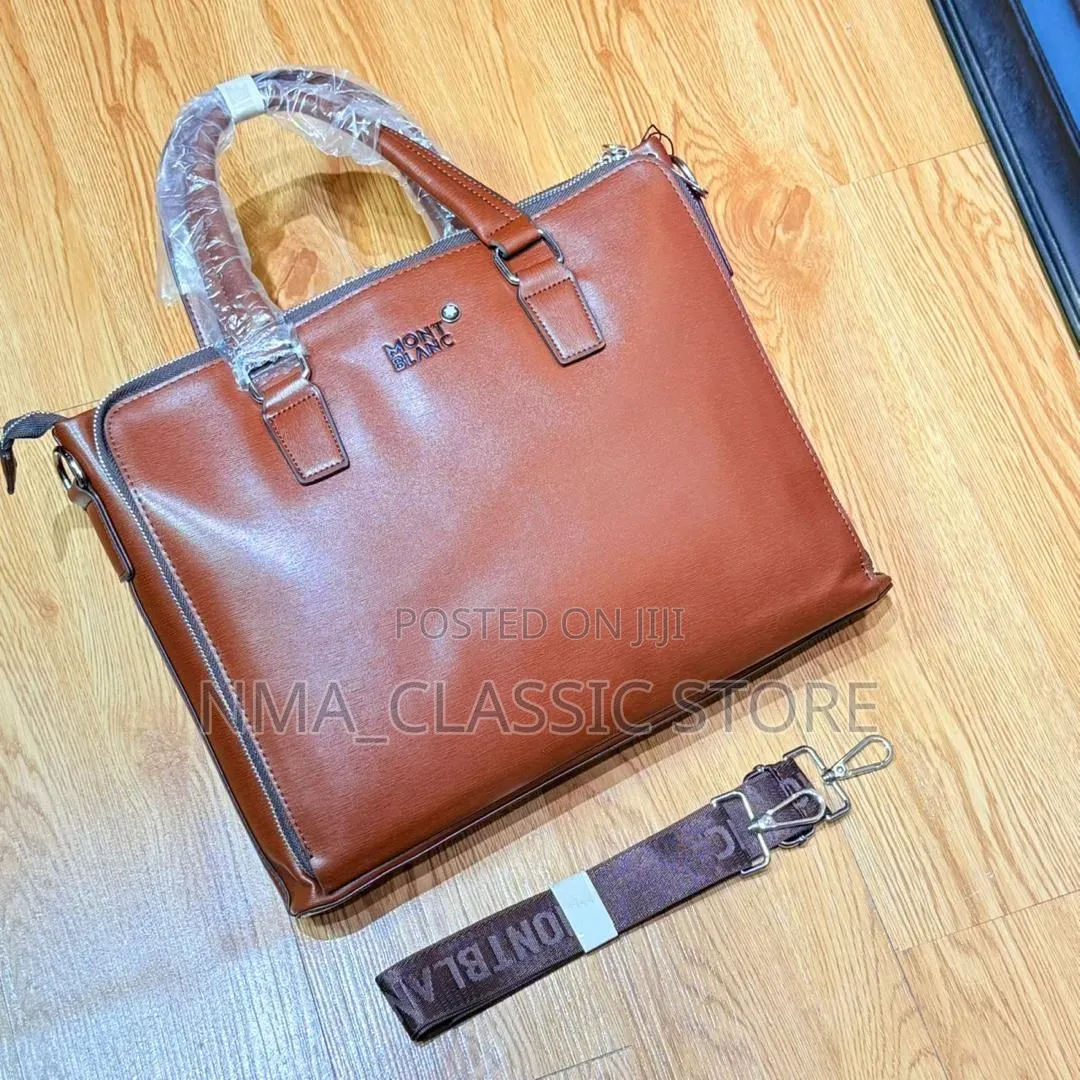 Plain Leather Laptop Office Bag