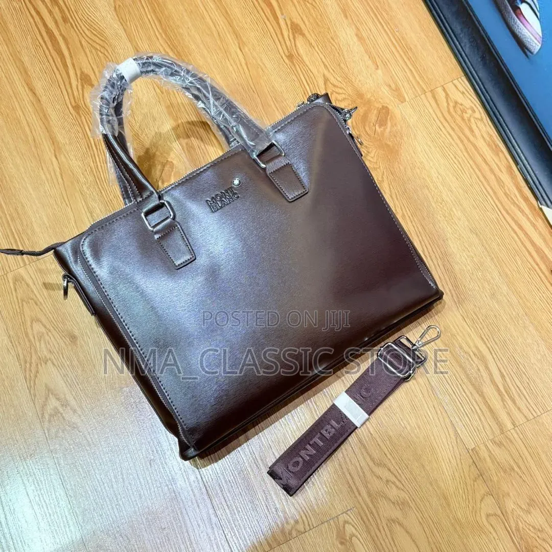 Plain Leather Laptop Office Bag