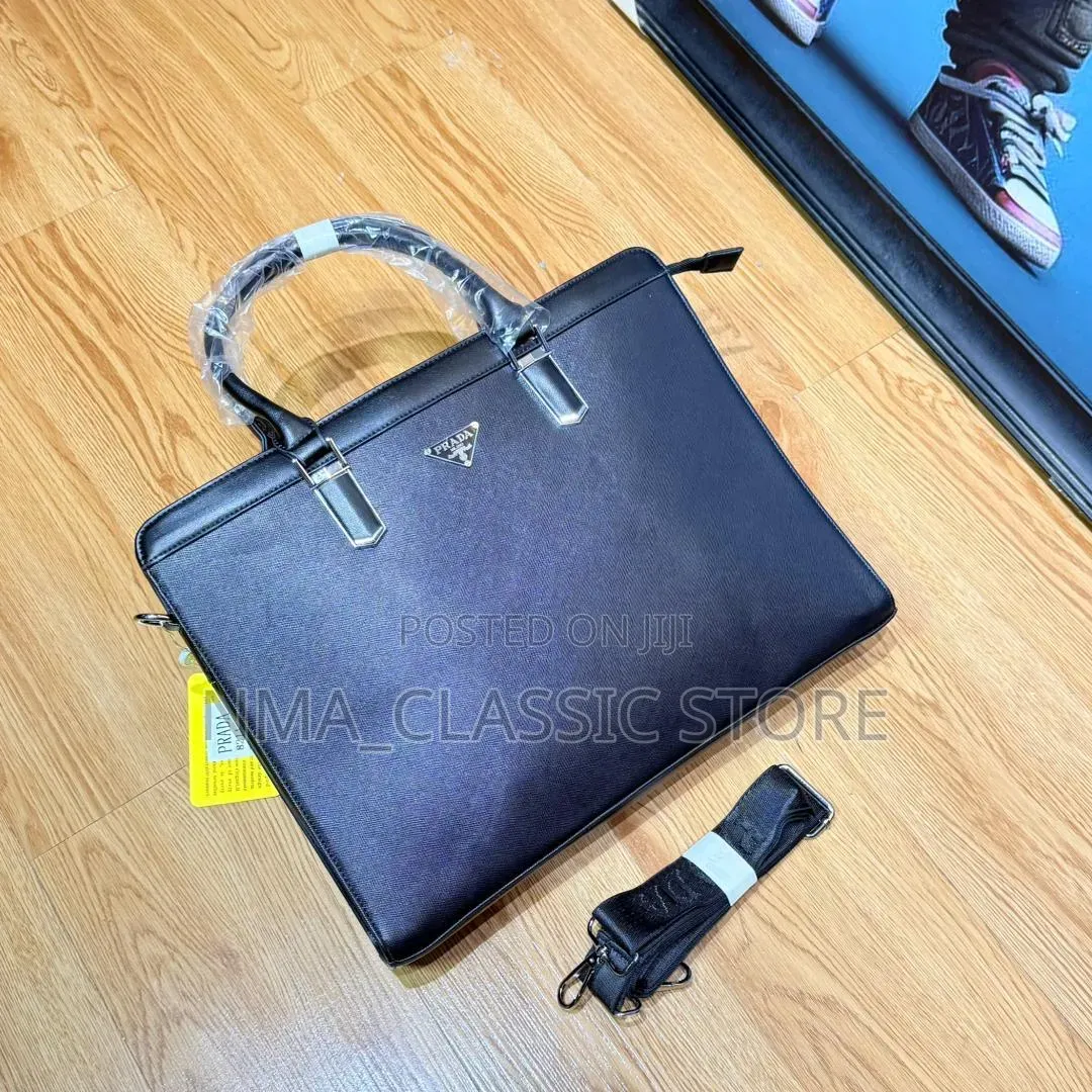 Plain Leather Laptop Office Bag