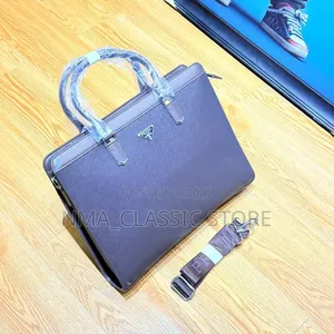 Plain Leather Laptop Office Bag