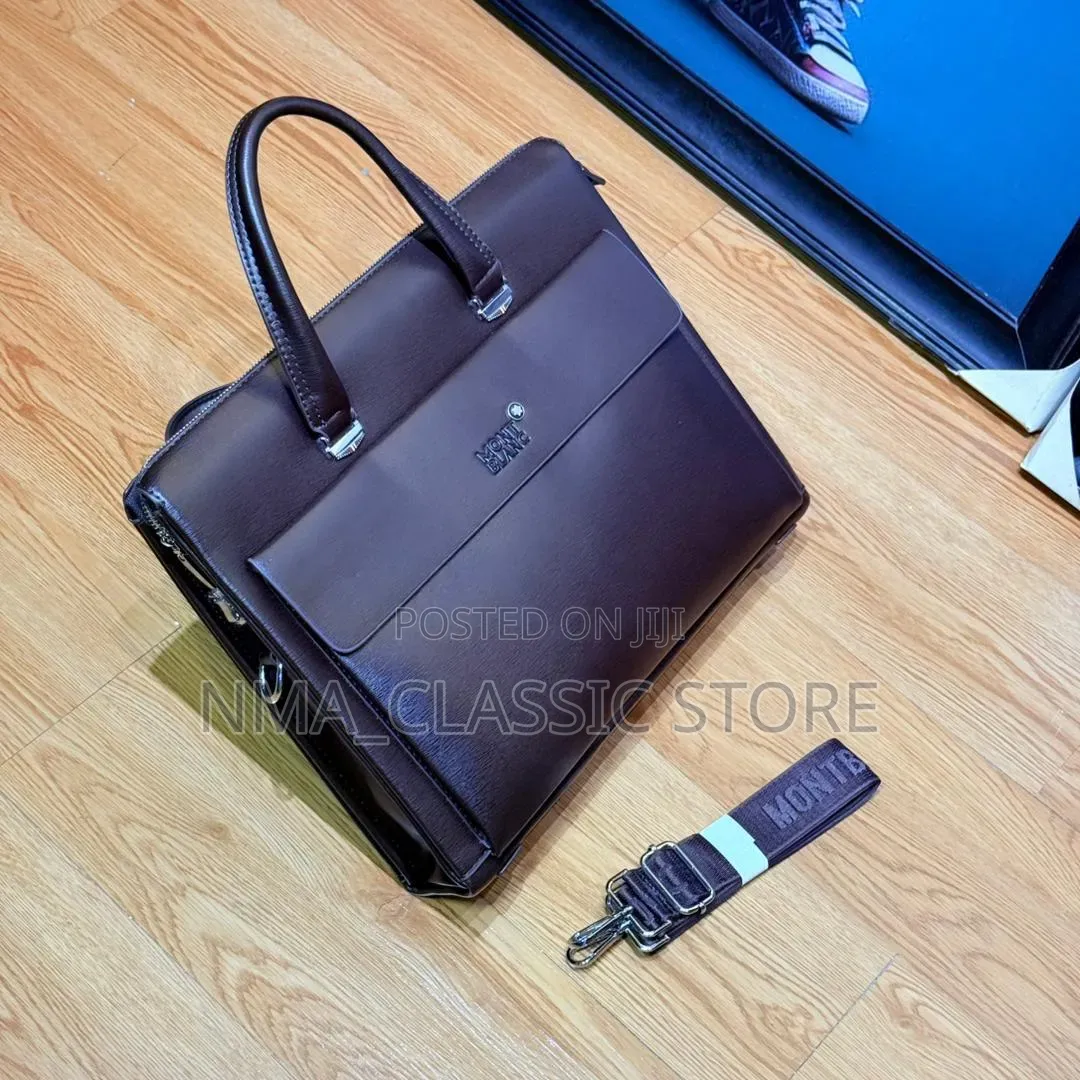 Plain Leather Laptop Office Bag