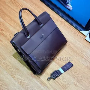 Plain Leather Laptop Office Bag