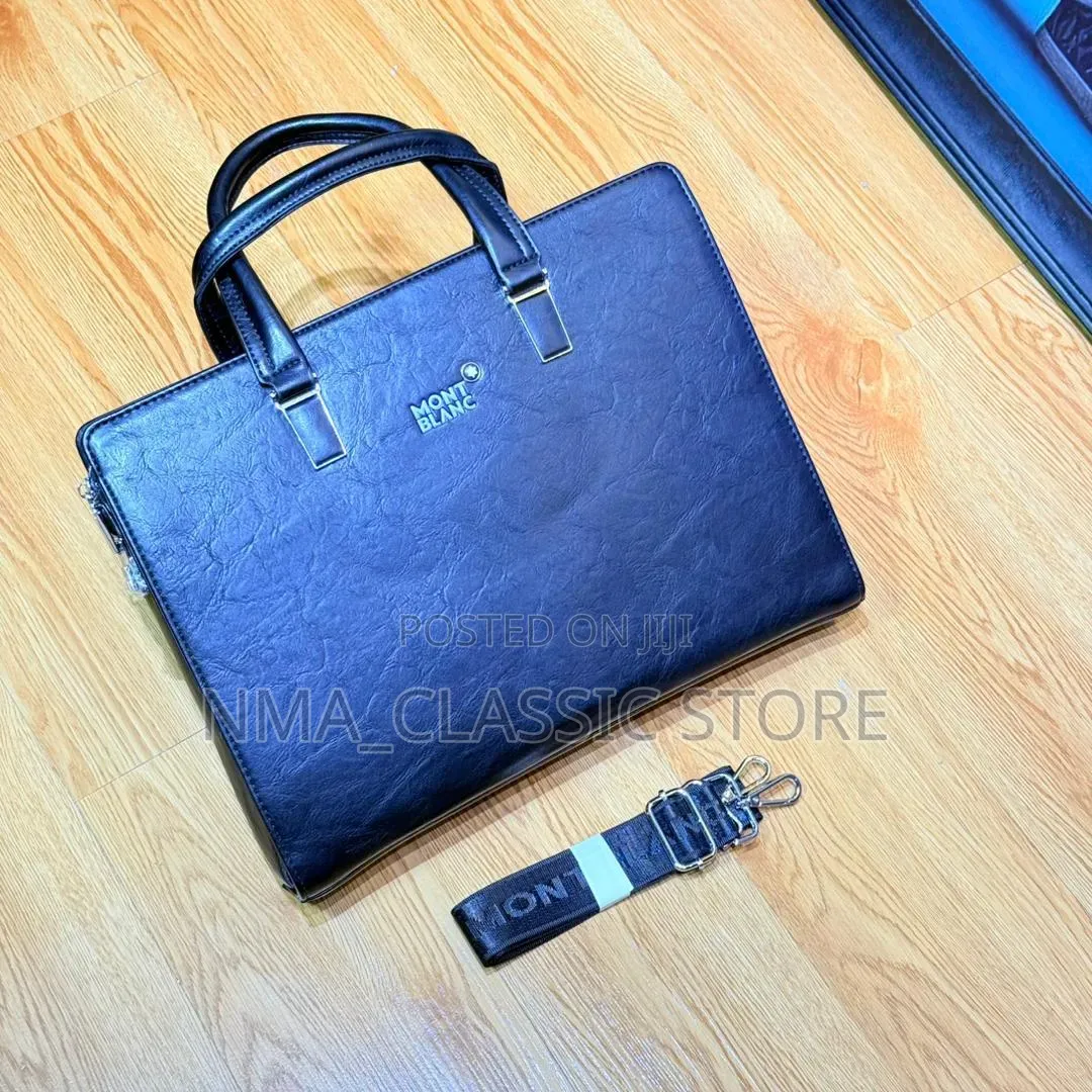 Plain Leather Laptop Office Bag