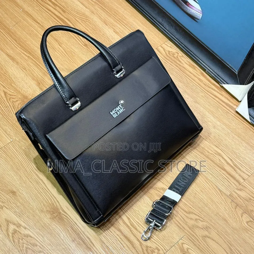 Plain Leather Laptop Office Bag