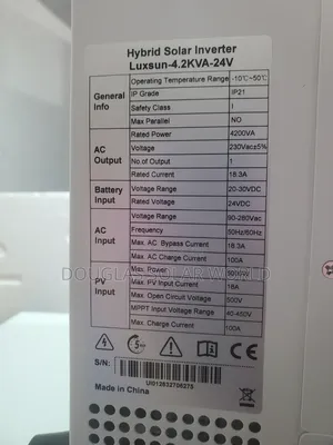 Lux 4.2kva Hybrid Inverter/3kwh Lithium Battery Solar System/Solution