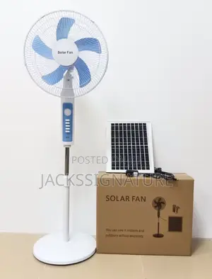 Rechargeable and Solar Standing Fan With Panel